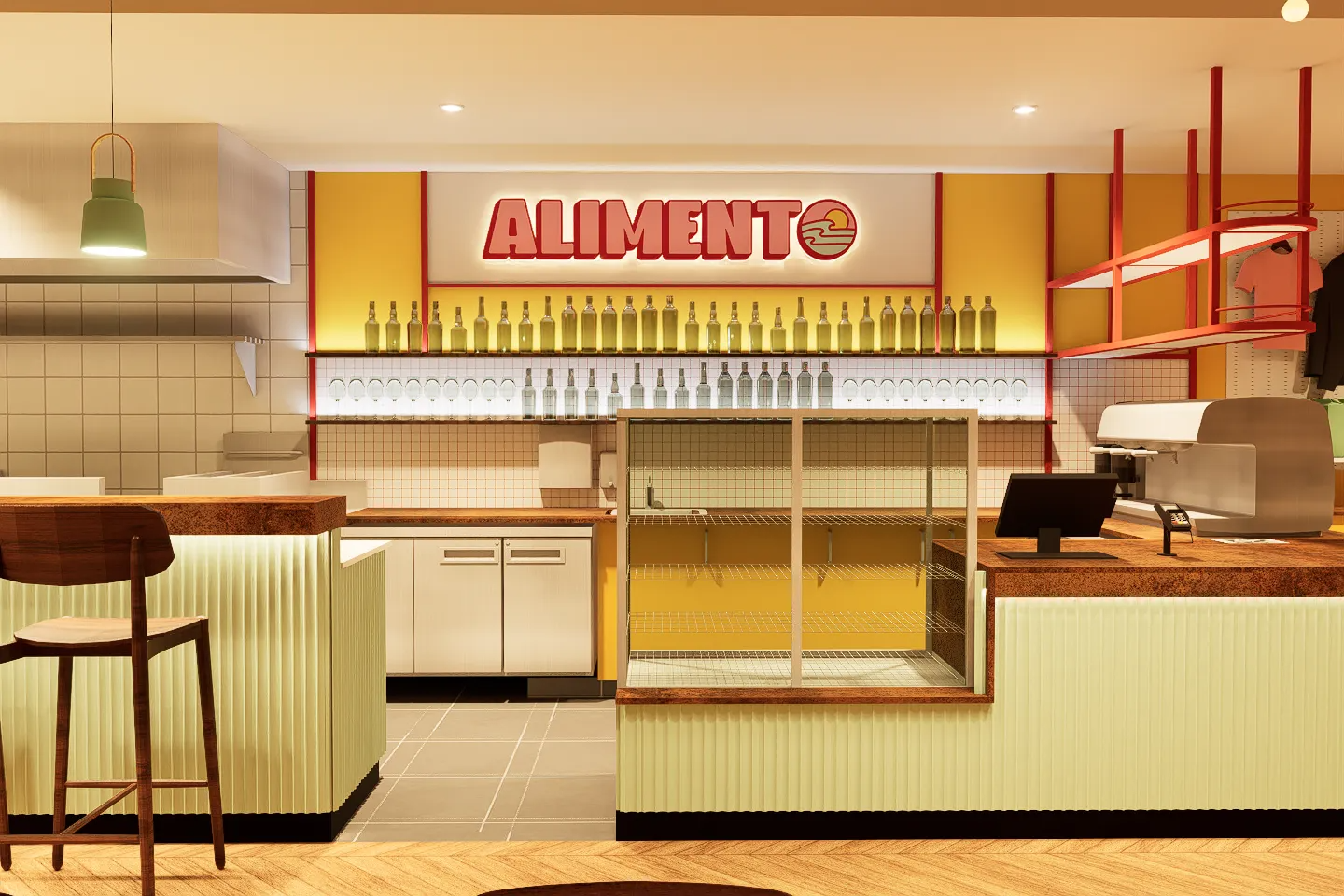 Café counter interior
